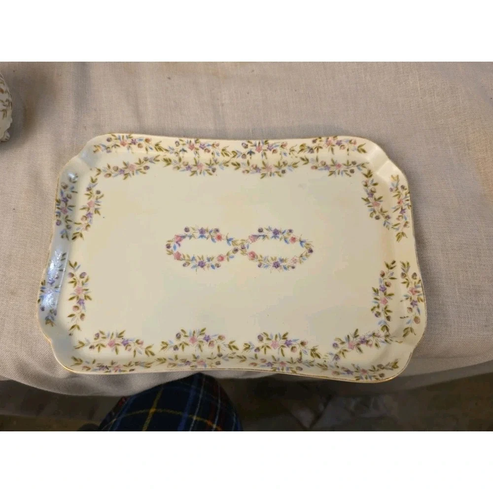 hand painted lenwile china ardalt japan Vanity Set Beautiful Missing One Stopper